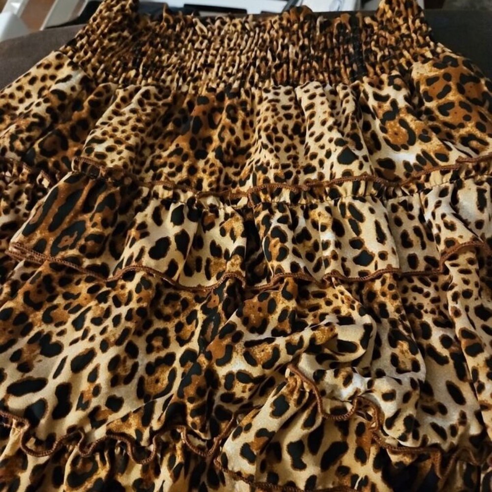 Altar'd State Tiered Animal Print Min Skirt Sz Med -